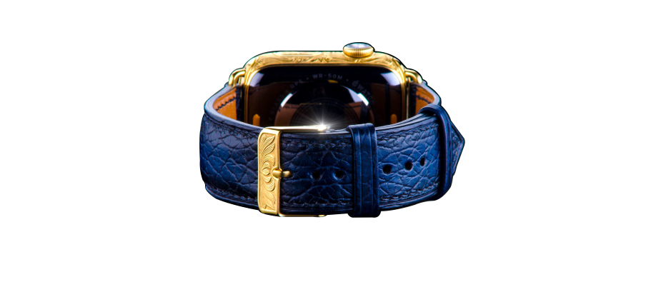 Apple iWatch 4 Gold 24k (Золото) ремешок из натуральной кожи крокодила